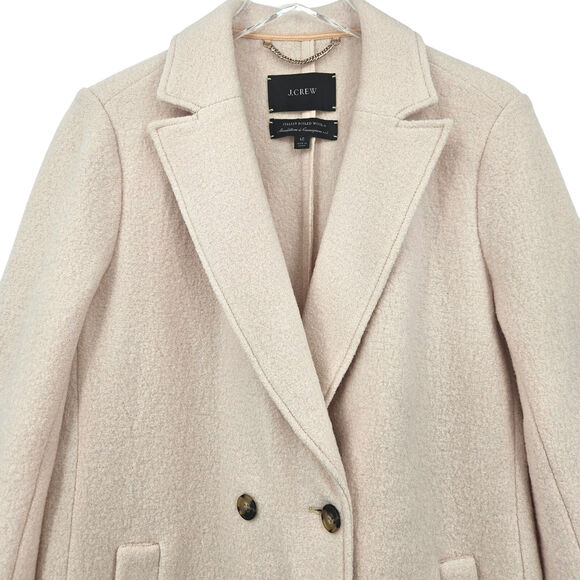 J.Crew Daphne Topcoat in Italian Boiled Wool in Cream Color Size 12 - Picture 4 of 12